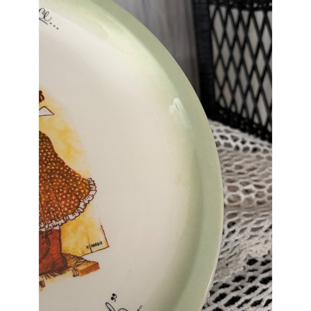 Vintage Holly Hobbie 1972 Friendship Collector Plate American Greetings Green - Picture 4 of 9